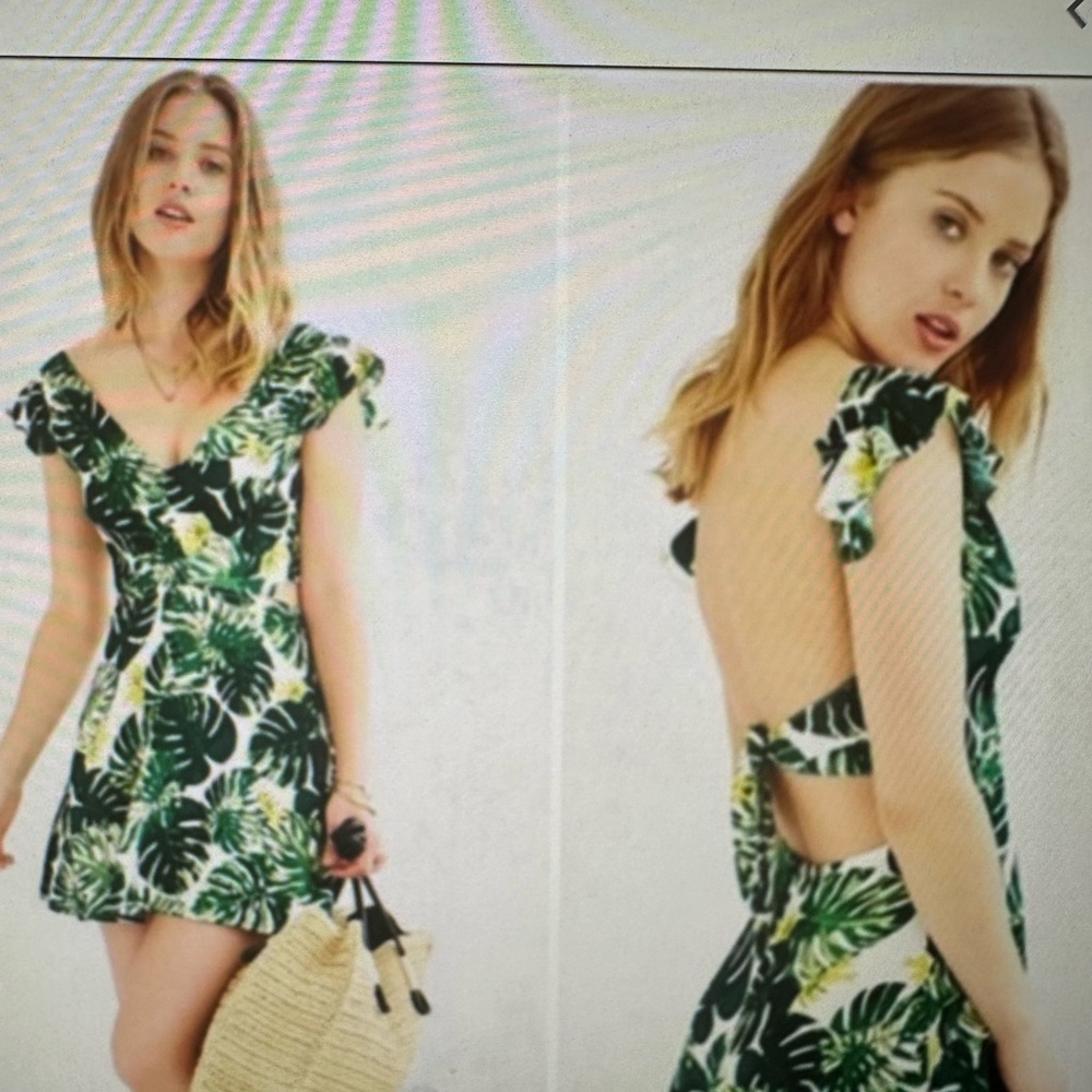 For Love and Lemons x Urban Outfitters Tropical Monstera dress